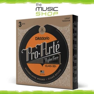 3 Pack, D'Addario Pro-Arte EJ43-3D Light Tension Nylon Classical Guitar Strings - Foto 1 di 5