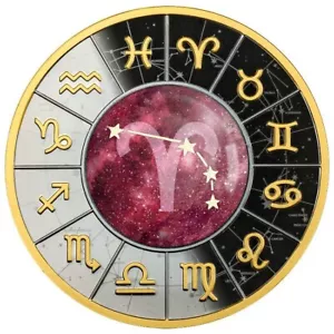ARIES ZODIAC SIGN SERIE 2023 Moneda de Plata Pura a Prueba - Camerún - Como Nuevo de Polonia - Imagen 1 de 4