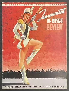1947 Tournament of Roses Review Program Pasadena Rose Bowl LEGGERE - Foto 1 di 7