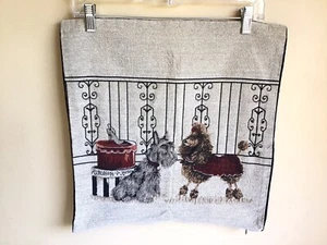 Tapestry Scotty Terrier Poodle Puppy Dog Square Decorative Throw Pillow Cover - Picture 1 of 3
