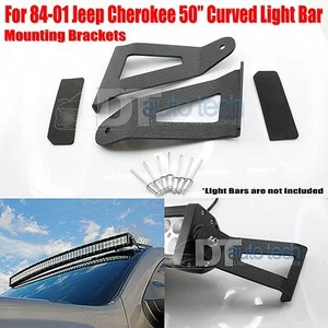 84-01 Cherokee 50 Inch Curved LED Light Bar Upper Windshield Mounting Brackets - Picture 1 of 7