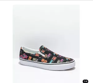 VANS CLASSIC SLIPPER SCHUHE SNEAKER MARKT SCHWARZ NEON HERREN GRÖSSE 8,5 TOP - Bild 1 von 6