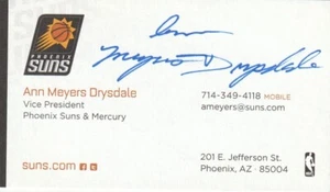 HOF LEGEND ANN MEYERS DRYSDALE SUNS VP SIGNED BUSINESS CARD  - Picture 1 of 1