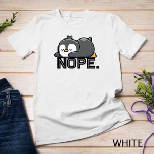 Nope Not Today Lazy Penguin Lazy Animal Lover Cute Gift T-Shirt Unisex T-shirt - Picture 1 of 15