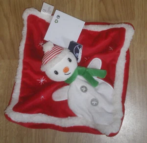 Plüsch Kuscheltier Schneemann rot weiß grün flach eckig KIABI NICOTOY Weihnachten - Bild 1 von 2