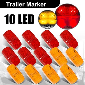 13pcs Trailer Led Clearance and Side Marker Lights Double Bullseye 10 Diodes 4x2 - Picture 1 of 12