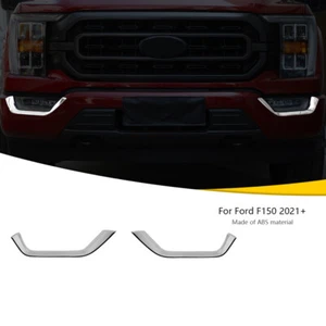 2x Front Fog Light Lamp Eyebrow Cover Trim Bezles For Ford F150 2021-2022 Chrome - Picture 1 of 9