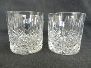 Stuart crystal Shaftesbury cut whisky whiskey glass tumbler x2 Signed with label - Picture 1 of 11