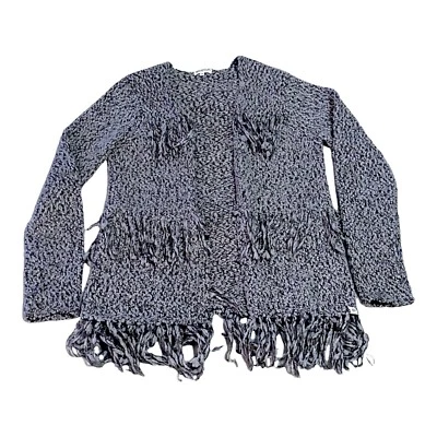 Rip Curl Australia Cardigan Womens Gray Boucle Sweater Fringe Artsy Lagenlook - Image 1 of 4