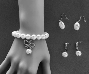 Pearl bracelet and earring set - Picture 1 of 1