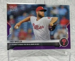 2021 TOPPS NOW CARD PHILLIES ZACK WHEELER #704 - Purple Parallel #10 /25 - Picture 1 of 2
