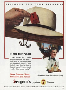 1945 Seagramme: Check Your Hat Sir Vintage Print Ad - Bild 1 von 1