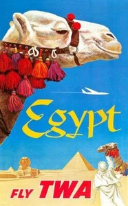 Egypt - Fly TWA - 1960's - Travel Poster Magnet - Picture 1 of 2