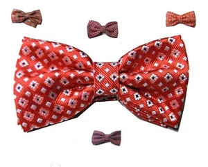 Pajarita Hombre Papillon De Seda Rojo Y Burdeos Varios Red Bow Tie - Imagen 1 de 10