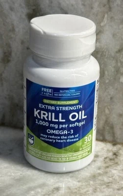 Aceite de krill Ride Aid 1000 mg por gel suave Omega-3 30 geles blandos sin gluten Foto 1 de 3