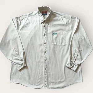 Camisa Abotonada Original Kickers Vintage XL Beige - Ropa de Trabajo Informal Manga Larga - Imagen 1 de 7