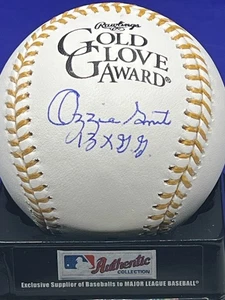 OZZIE SMITH ST. LOUIS CARDINALS 13 X GG BECKETT SIGNED GOLD GLOVE OML BASEBALL - Picture 1 of 2