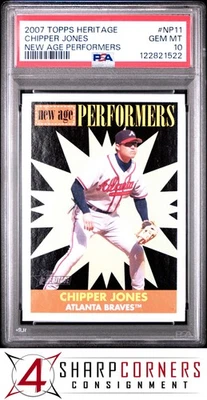 2007 TOPPS HERITAGE NEW AGE PERFORMERS #NP11 CHIPPER JONES HOF POP 3 PSA 10 - Image 1 of 2