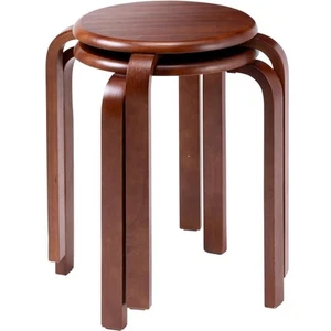 eSupply Stool Wooden 2 Leg Set Natural Wood Round Chair Scandinavian Simple 591 - Picture 1 of 7