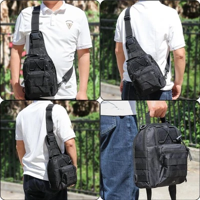 Tactical Concealed Carry Sling Bag Crossbody Backpack Shoulder Cross Chest Pack - Image 1 of 4