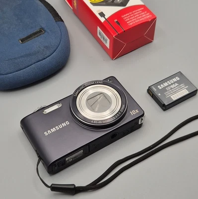 Samsung PL210 14.2MP 10x Zoom Digital Compact Camera Black, Charger, Battery - Image 1 of 4