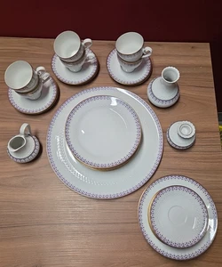 Hutschenreuther Tirschenreuth Kaffeeservice Gold Lila Kranzkante 30 Teile#PK29 - Bild 1 von 10