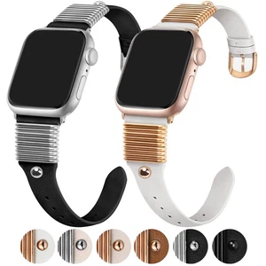 Leather Band for Apple Watch 38/42/44/45/46/49mm Ultra Series 7/8/9/10/SE Strap - Picture 1 of 34