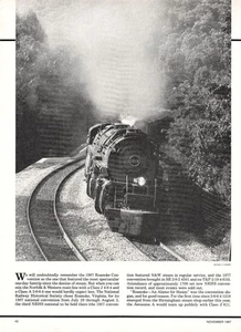 Norfolk & Western 1218 2-6-6-4 Articulated Steam Roanoke VA 1987 Vtg Mag Cutout - Picture 1 of 1