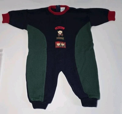 90s Y2K Bright Futures Colorblock Baby’s Bear Friends Cremallera Una Pieza Talla 12mo Foto 1 de 4