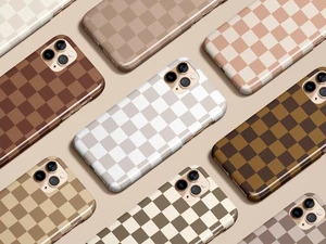 Checkerboard Phone Case Chessboard Pattern Retro Minimalist Stylish Cover Gift - Picture 1 of 9