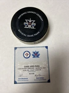 Kyle Connor Winnipeg Jets Spiel gebraucht Goal Puck 10th Anniversary 3.2.2021 - Bild 1 von 5