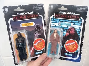 2 Figuras Star Wars Retro Collection Hasbro Darth Vader Y Obi-wan Kenobi 2022 - Imagen 1 de 3
