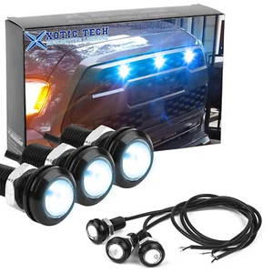 3x Luz de marca de rejilla LED azul hielo universal estilo Raptor para camioneta SUV camioneta - Imagen 1 de 12