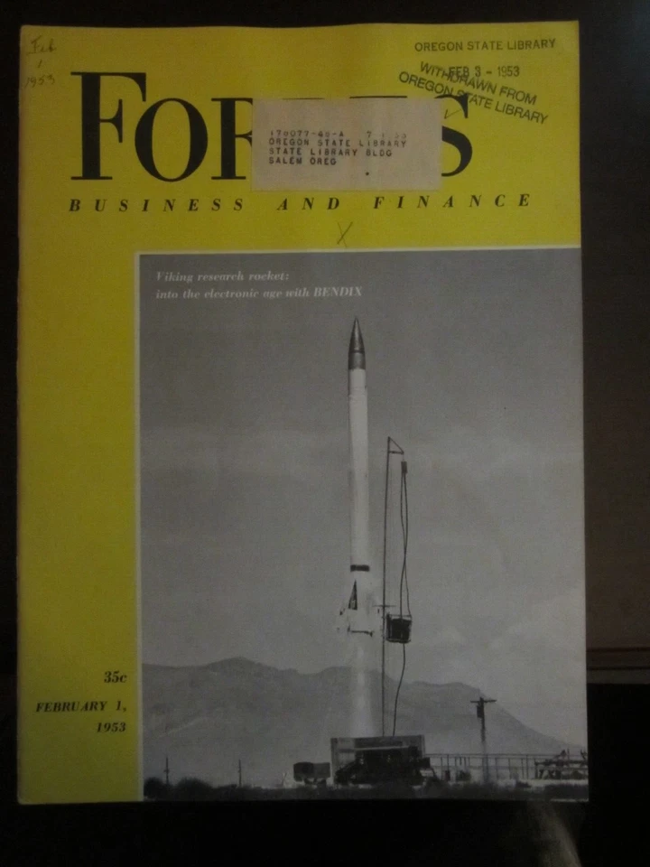 Forbes Business Magazine February 1953 Viking Research Rocket Bendix Space 67 - Image 1 of 1