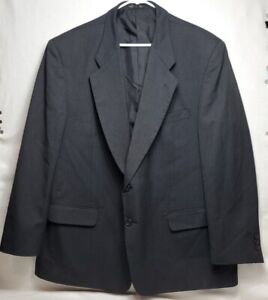 Oleg Cassini Suit Coat Mens 48R Black Model VIP Two Button Woolmark 100% Wool 