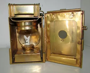 ANTIQUE BRASS SHIP MORSE CODE LANTERN OIL LAMP BARTONS BURNER Co BIRMINGHAM - Picture 1 of 12
