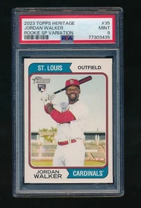 PSA 9 JORDAN WALKER 2023 TOPPS HERITAGE ROOKIE SHORT PRINT SP RC VARIATION MINT - Picture 1 of 2