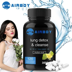 Lung Detox & Cleanse - foglia di mullein, foglia di oliva, quercetina, bromelina immune boost - Foto 1 di 13