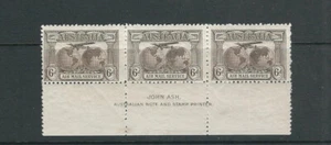 AUSTRALIA 1931 AIRMAIL JOHN ASH inscription strp/3 (Scott C3) VF MNH toning zy20 - Picture 1 of 2