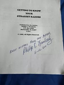 "Getting to Know your Straight Razor, signed Guide, History - ($REDUCED$) - Picture 1 of 6