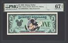 Dolar Disneya 1$ 1988 DIS9 Mickey Block D-A Nieobiegowy klasa 67