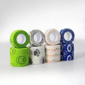 Vet Wrap for Dogs Bandage Wrap 8 Pack (1inch + 2inch) Self Adhesive Bandage Wrap - Picture 1 of 7