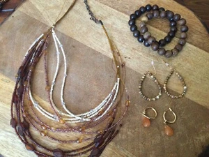 Beaded Necklace Set with Earrings & Bracelets  - Picture 1 of 4