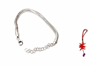 BRACCIALE snake argento INDIANO 925 spesso 5mm, 19 + 5 cm REGOLABILE silver - Imagen 1 de 3