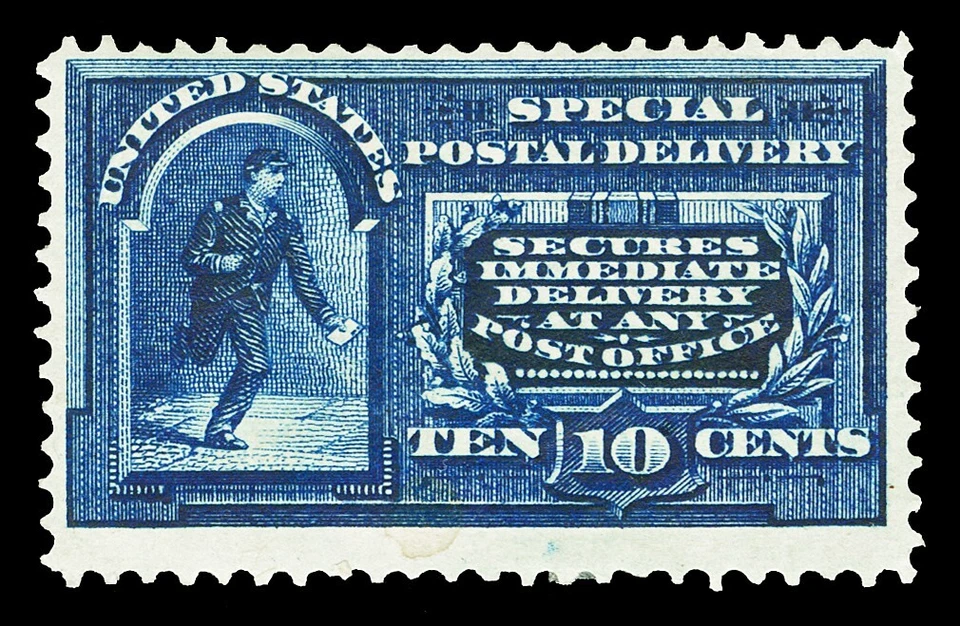 Scott E5 1895 10c Special Delivery Issue Mint Fine+ OG HR Small Stain Cat $210 - Image 1 of 1