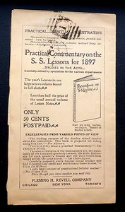 USA ADVERTISING COVER (SUNDAY SCHOOL LESSONS 1897) 119+ YEARS OLD COMB. SHIP - Picture 1 of 2