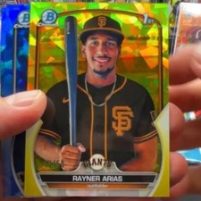 Bowman Chrome Sapphire 2023 Rayner Arias 1st Prospect Yellow /50 BCP-222