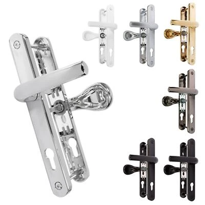 UPVC Door Handle 62mm 92mm Sprung Offset Lever Pad Set 215mm Fixings GreenteQ - Image 1 of 4