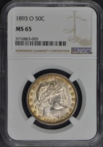 1893-O Barber Half Dollar 50C NGC MS65 - Picture 1 of 4