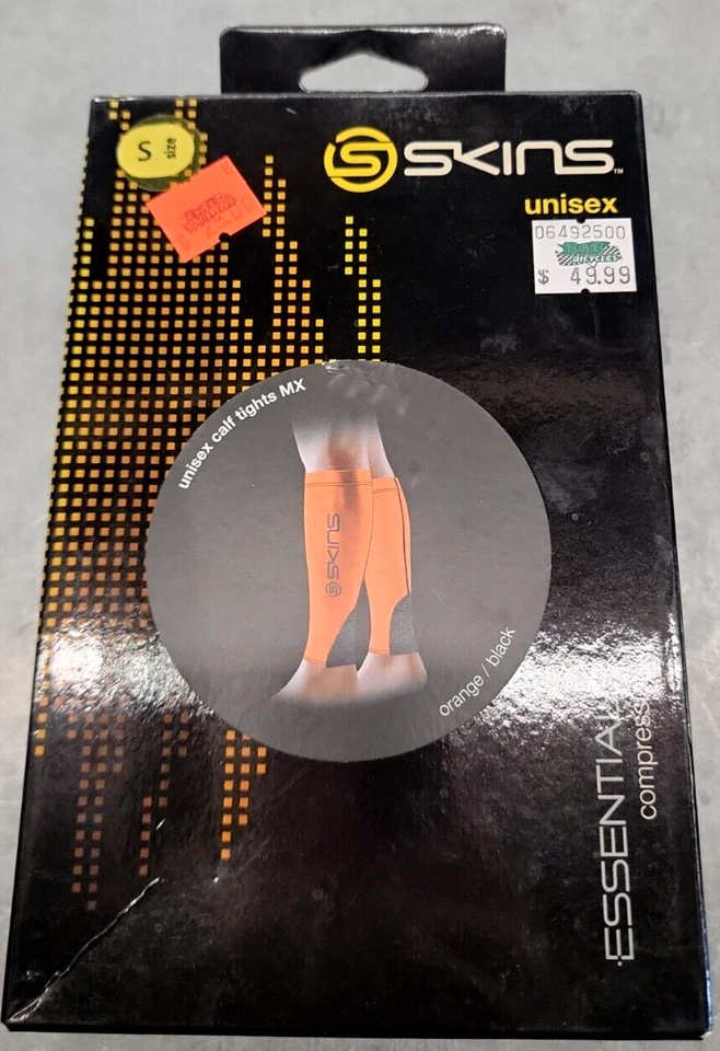 Skins Unisex Calf Tights MX Orange Small - Image 1 of 3